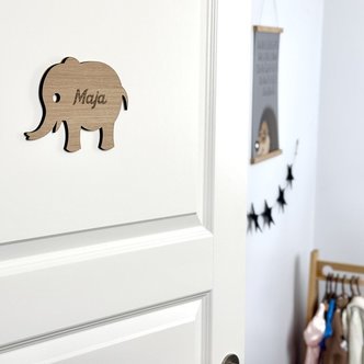 Elefant navneskilt - træ