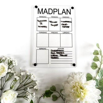 Madplan 7 dage og indkøbsliste - akryl