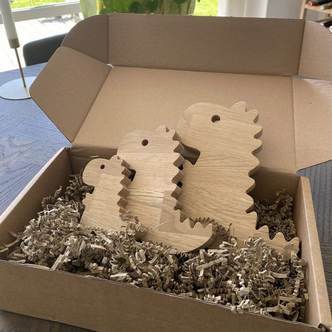 T-rex dino træfigurer  -  sæt af 3 stk