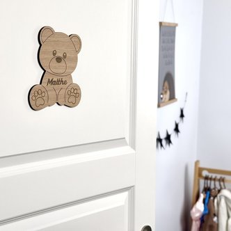 Bamse navneskilt - træ