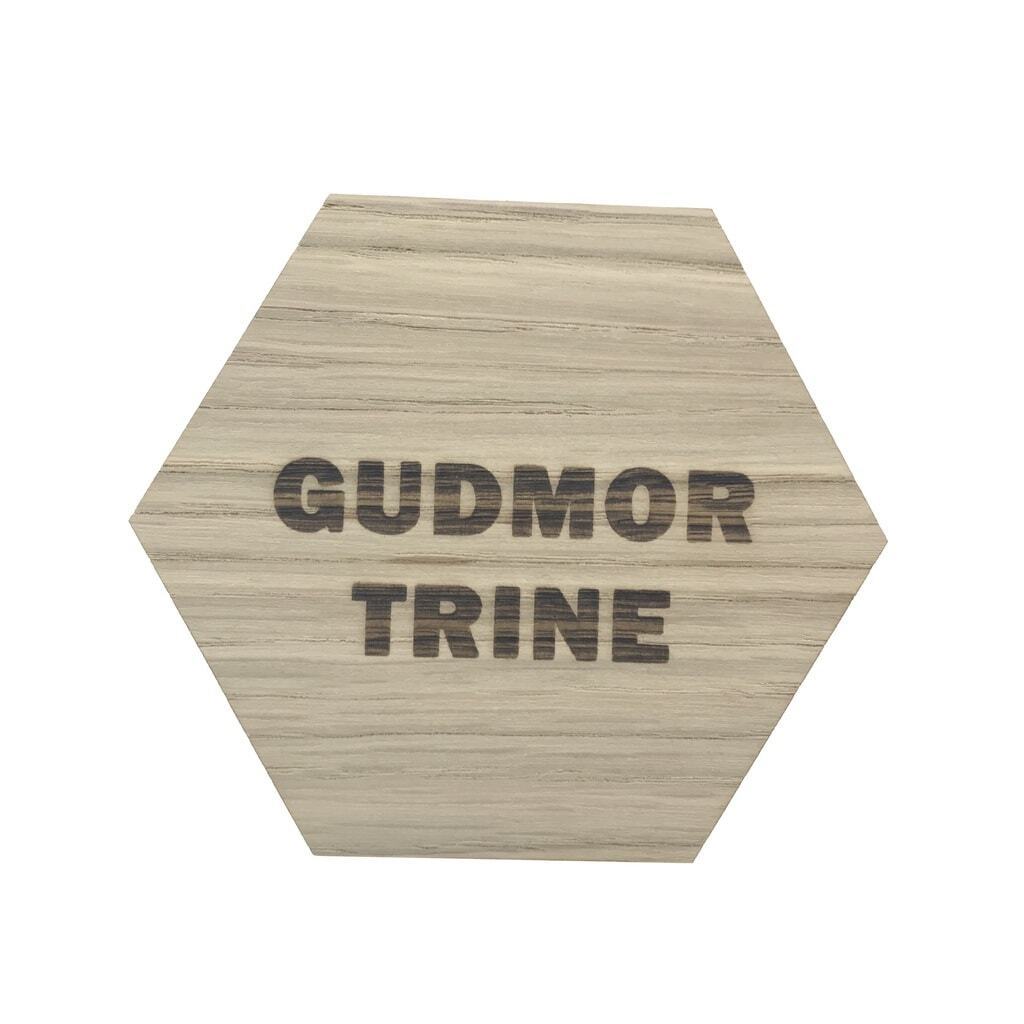 Design plade med gudmor og navn