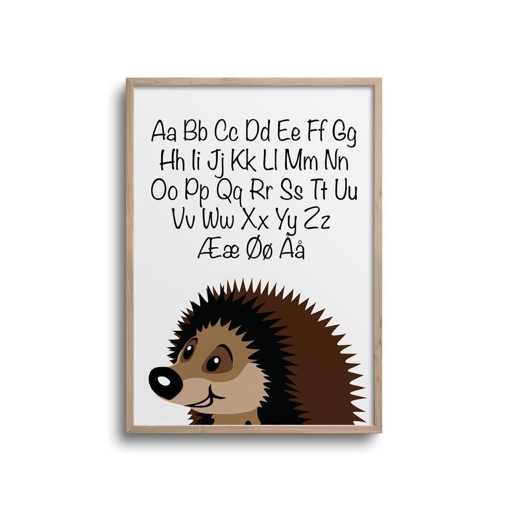 Pinsvin plakat med alfabet