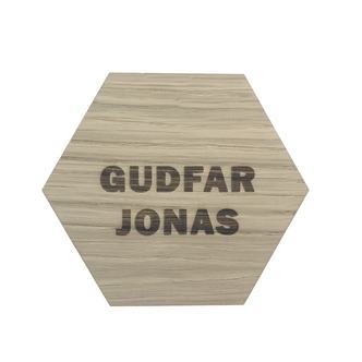 Design plade med Gudfar og navn