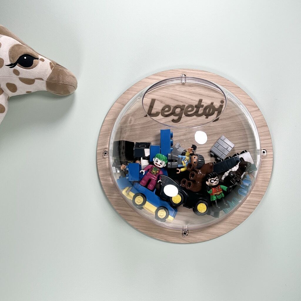 Bagplade i træ til koziol kuppel med tekst - 35 cm