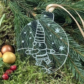 Julekugle Nisse No  7 - Akryl