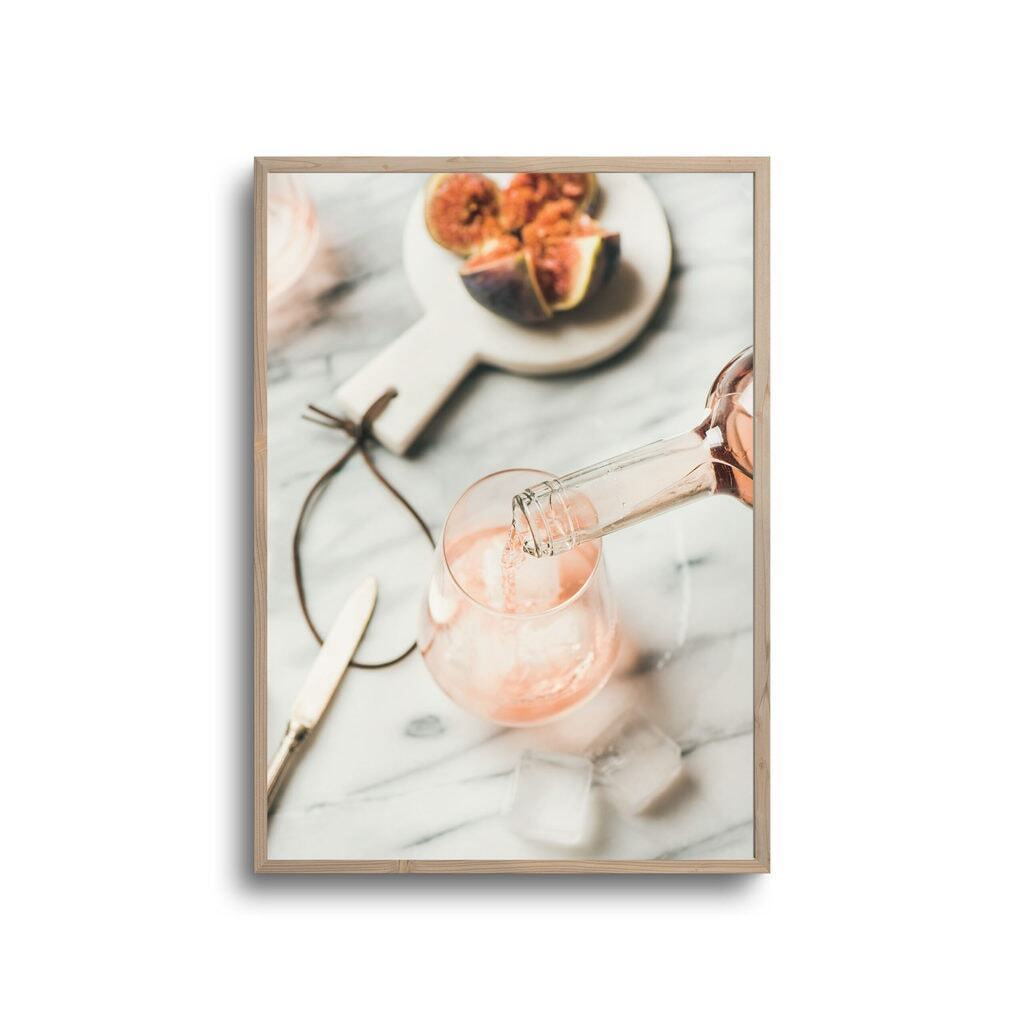 Vinglas med rosévin - Plakat