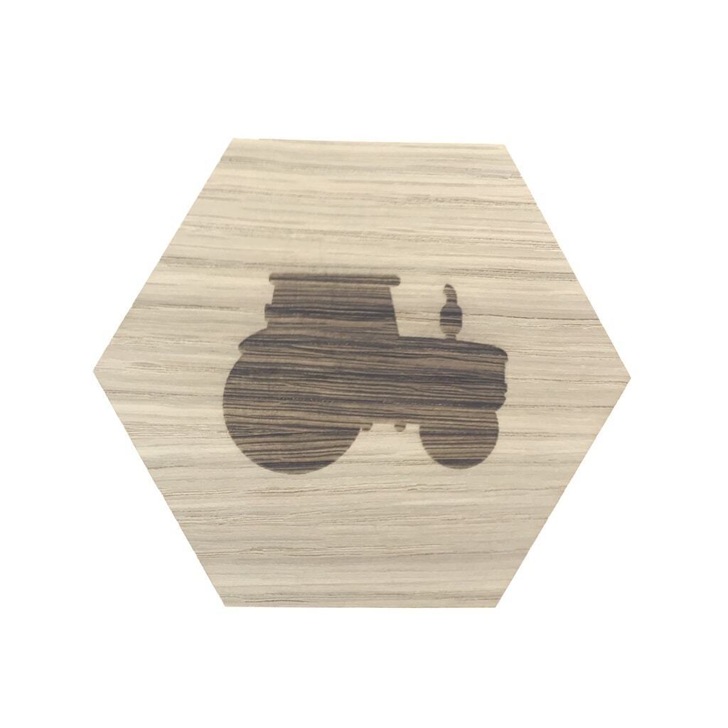 Design plade med traktor