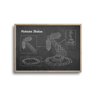 Gamer blueprint mørk baggrund - pickaxe statue