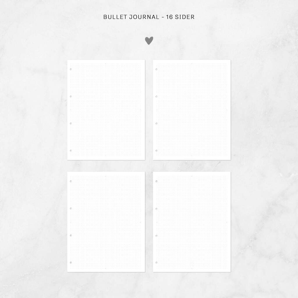 Bullet journal ekstra-sider (A4 oversize)