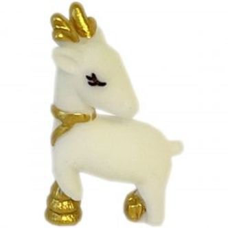 Jule Minifigur 4 Cm - Hvid Hjort - Dekoration