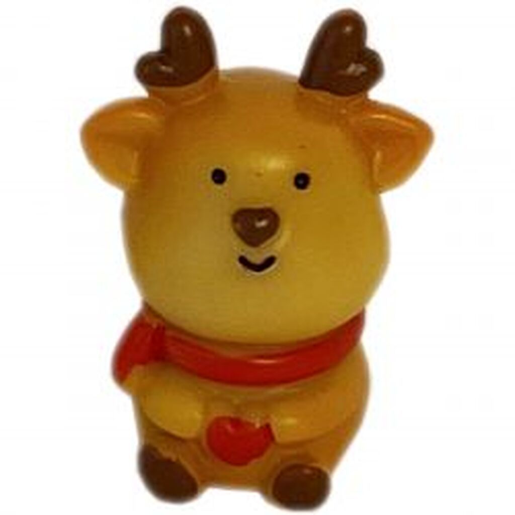 Jule Minifigur 3,5 Cm - Siddende Rensdyr Med HalstørklØÃÂ¦de - Dekoration