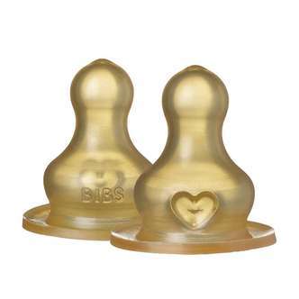 BIBS Bottle - Tilbehør - Suttehoved - Latex/Rund - 2-Pak - Fast Flow