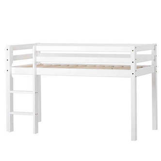 Hoppekids ECO Dream - Halvhøj Seng - Ikke Delbar - Flere Størrelser - Hvid