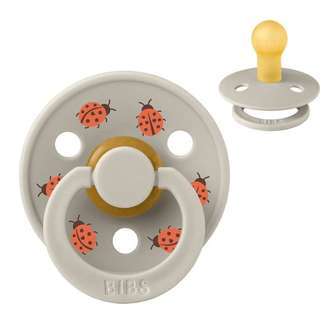 BIBS Rund Colour Sut - Str. 1 - Naturgummi - Studio - Ladybug - Sand
