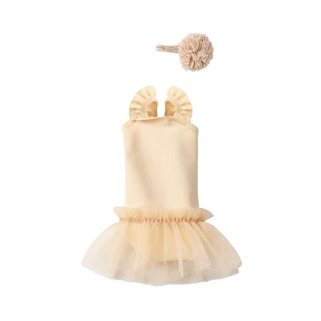 Maileg Balletdragt og Tylskørt - Str. 1 - Creme