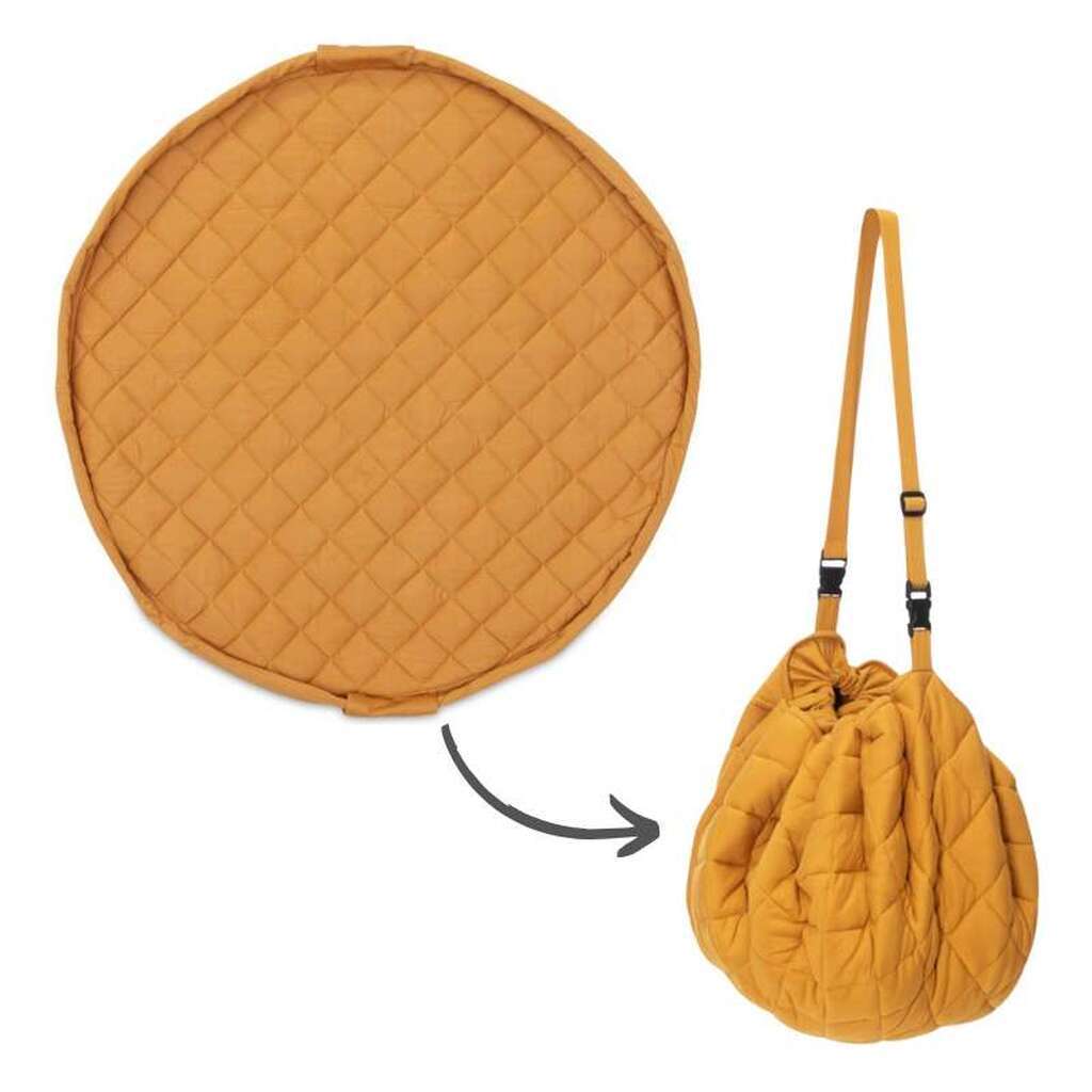 Play & Go Soft Organic - 2-i-1 Opbevaringstæppe/Legetæppe - Mustard Chai Tea