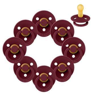 BIBS Rund Colour Sut - Sampak - 8 stk. - Str. 2 - Elderberry