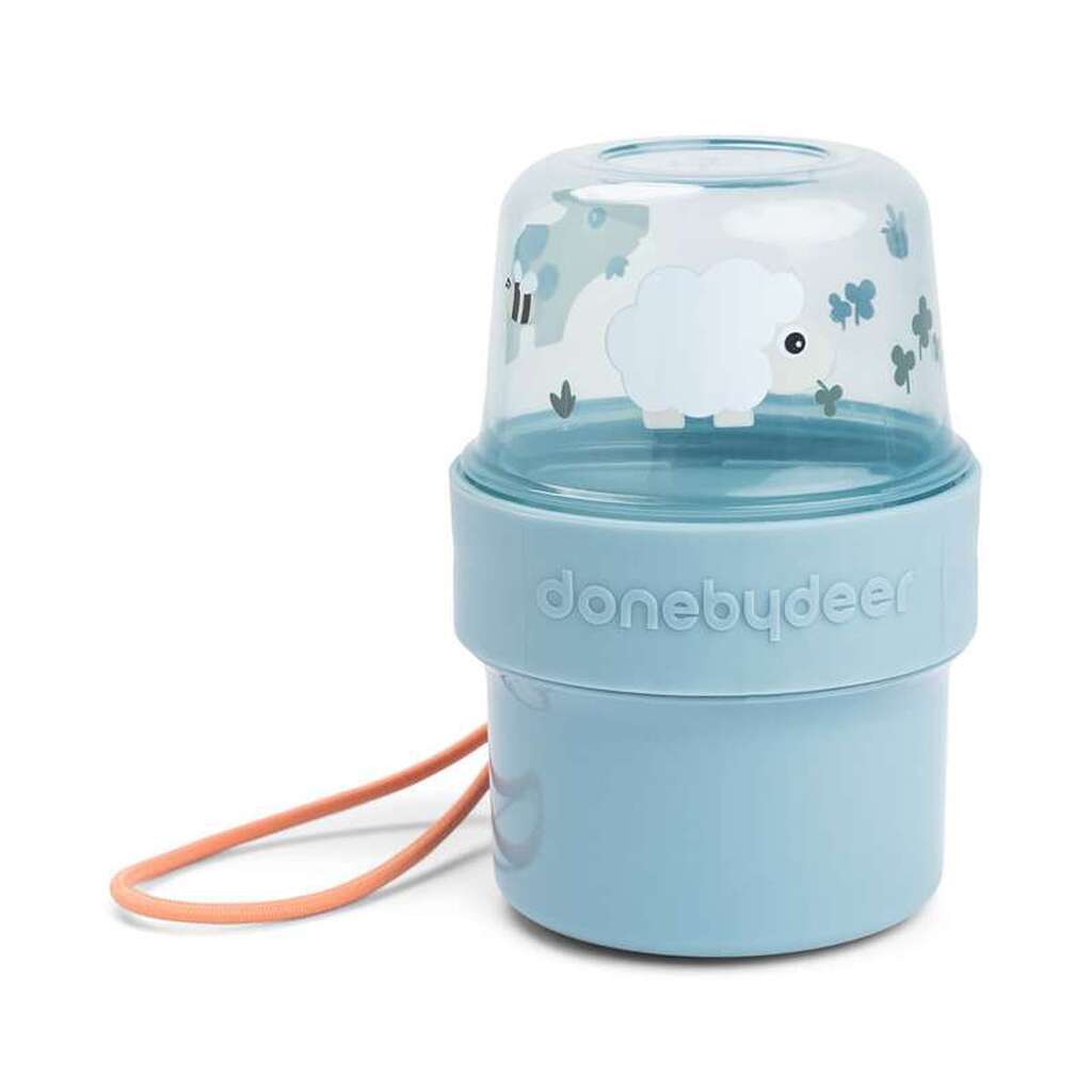 Done By Deer To Go 2-Way Snackbøtte - S - Tiny Farm - Blå
