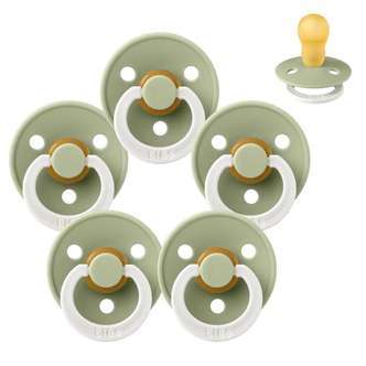 BIBS Rund Colour Sut - Sampak - 5 stk. - Str. 3 - GLOW - Sage