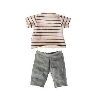 Maileg Stribet Bluse og Bukser - Str. 2 Kaniner og Harer