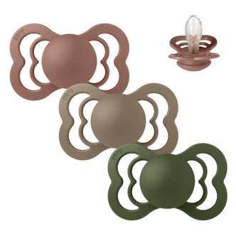 BIBS Symmetrisk Supreme Sut - Sampak - 3 stk. - Str. 2 - Green and Terracotta