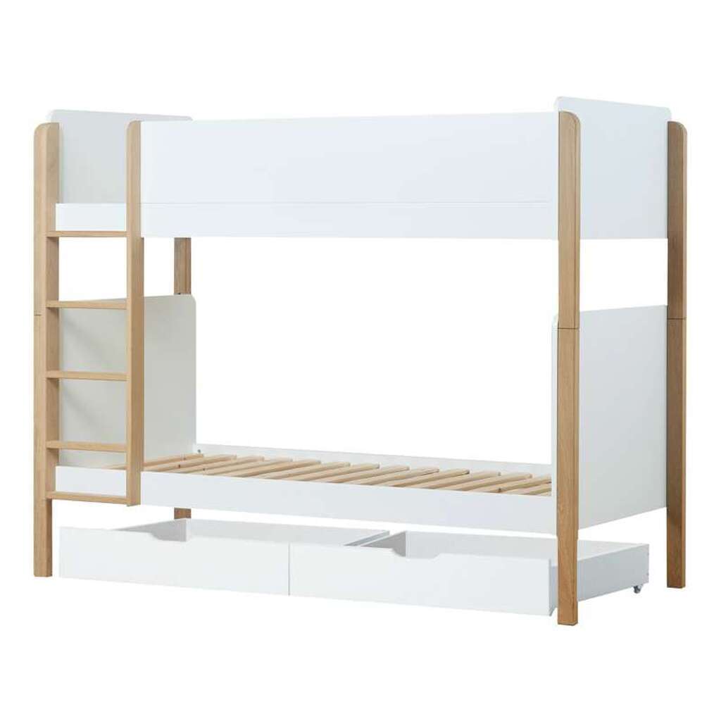 Hoppekids BLEND - 2-i-1 Køjeseng m. Skuffer - 90x200 cm - Egetræ