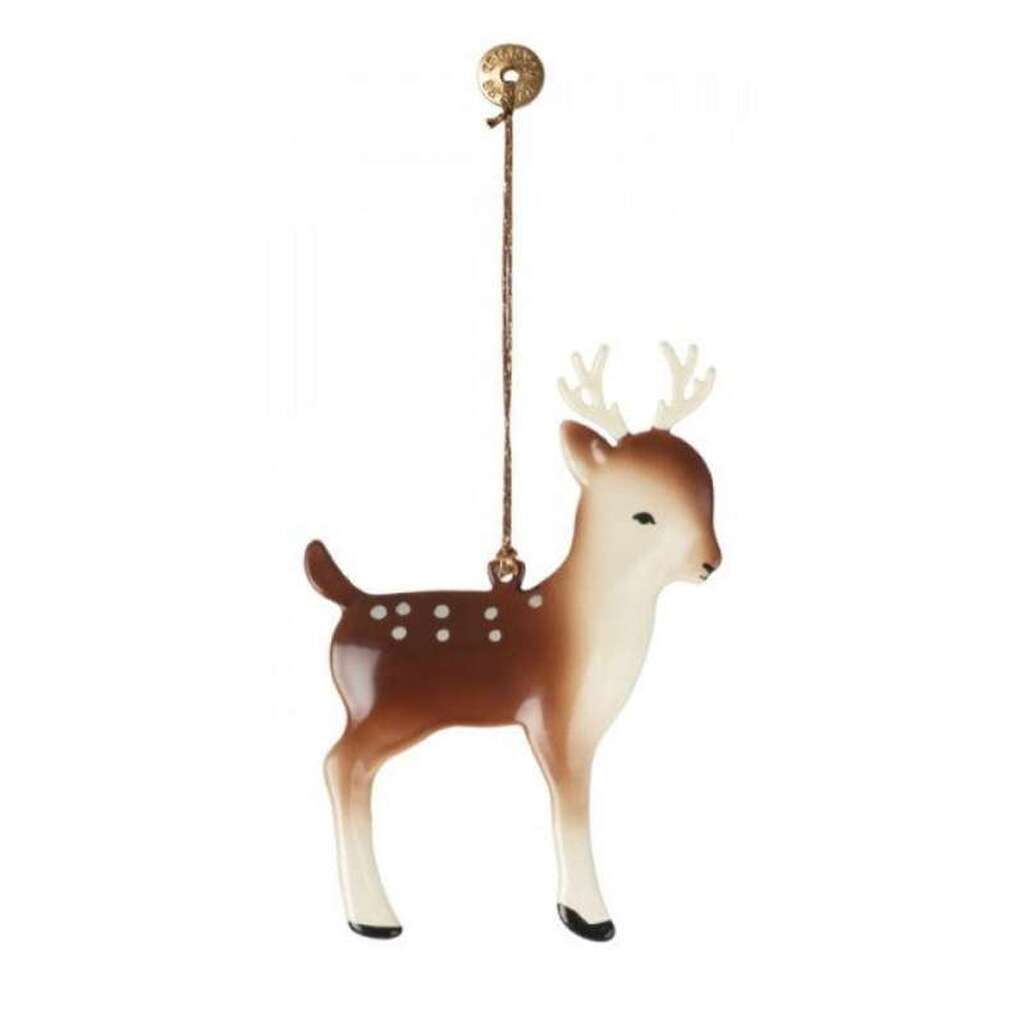 Maileg Juleornament i Metal - Bambi - Brun (9 cm.)