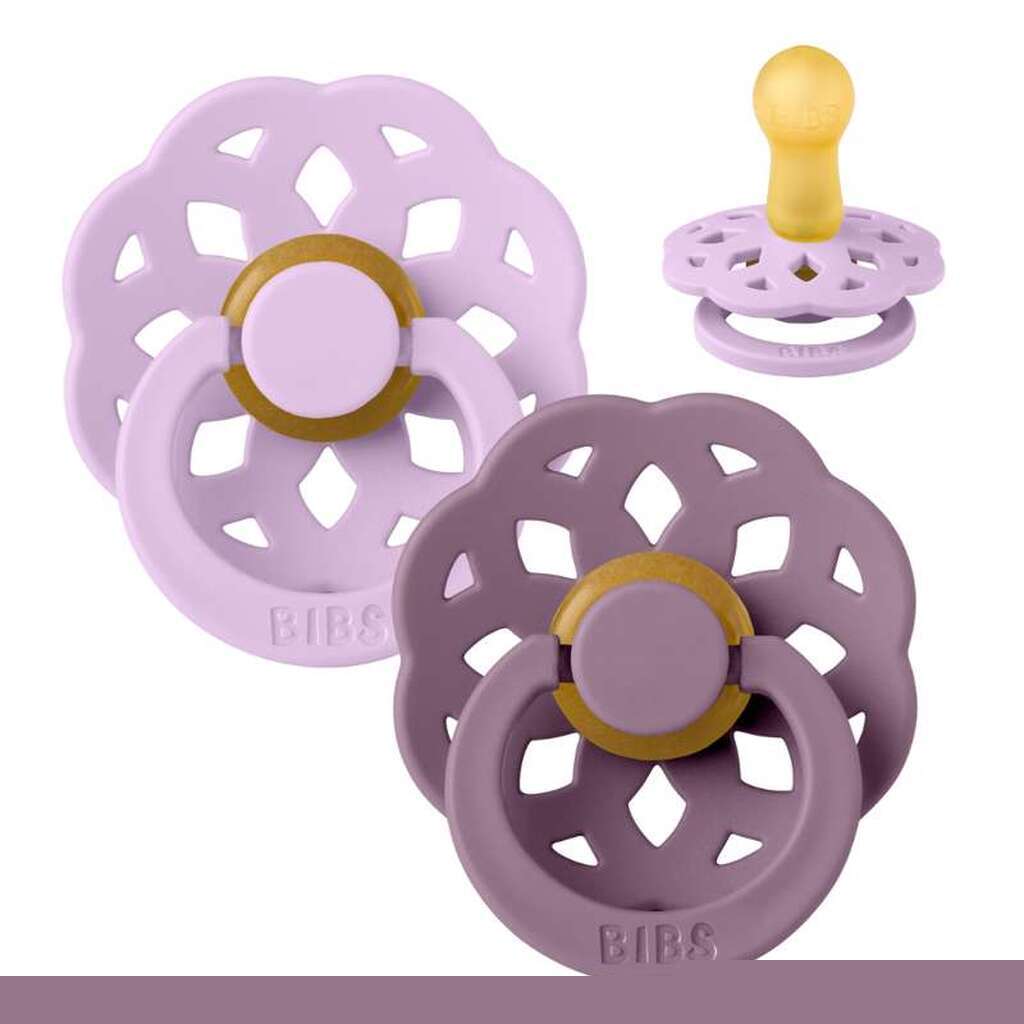 BIBS Rund Boheme Sut - 2-Pak - Str. 2 - Naturgummi - Violet Sky/Mauve