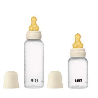 BIBS Bottle - Grow and Flow Sutteflaskesæt - Plastik - Naturgummi/Rund - 150ml/270ml - 2-Pak - Ivory