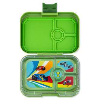 Yumbox Madkasse - Panino - 4 rum - Matcha Green/Race Cars