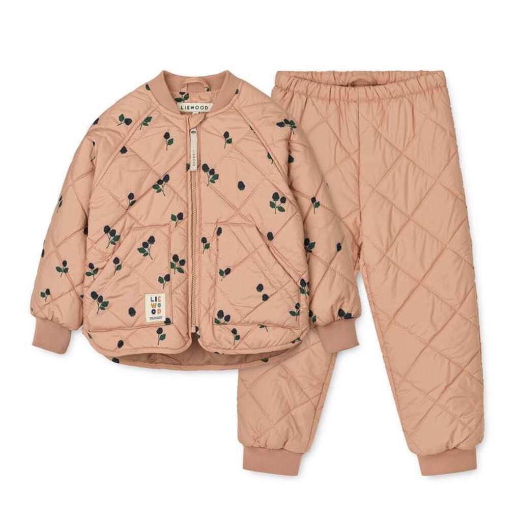 Liewood Zella Termotøj i Sæt - Broderet - Berry/Pale Tuscany