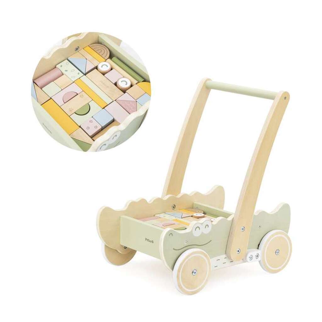 Kid'oh Gåvogn m. Klodser - 2-i-1 - Krokodille