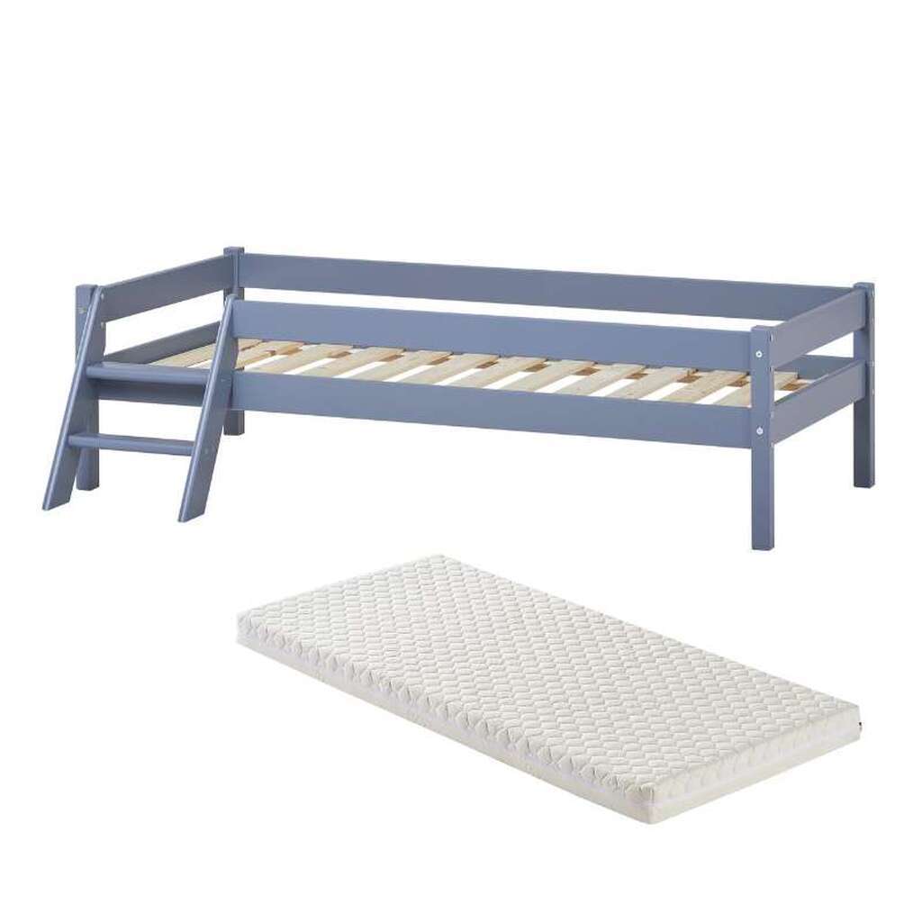 Kid'oh Juniorseng m. Sweet Dream Madras - Svanemærket - 70x160 cm - Grå