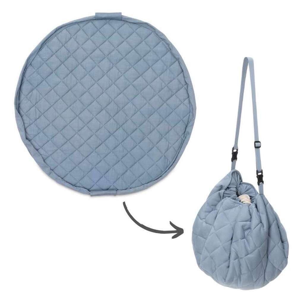 Play & Go Soft Organic - 2-i-1 Opbevaringstæppe/Legetæppe - Dusty Blue