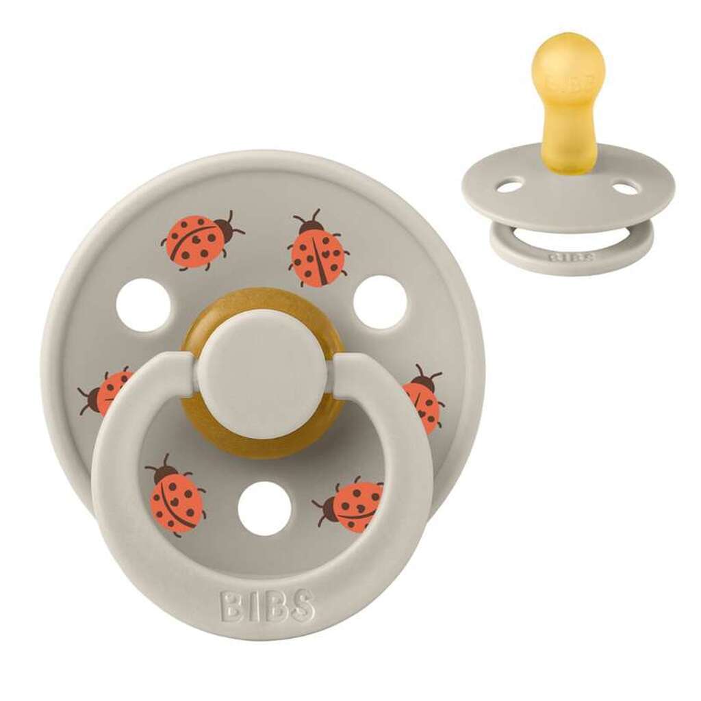 BIBS Rund Colour Sut - Str. 2 - Naturgummi - Studio - Ladybug - Sand