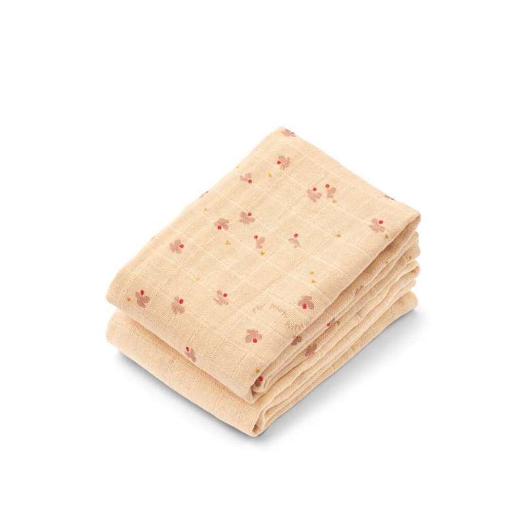 Liewood Lewis Muslin Stofbleer - 2-pak - Mini Butterfly/Apple Blossom Mix