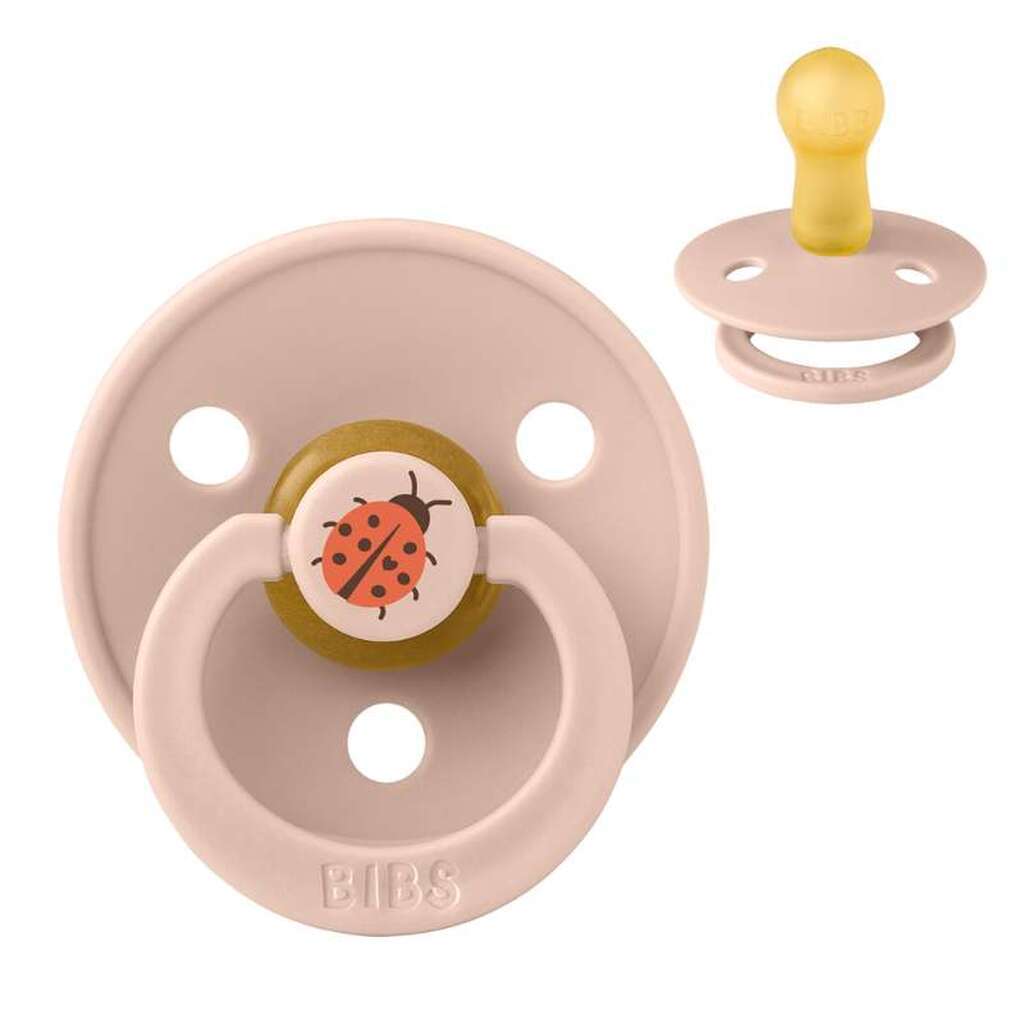 BIBS Rund Colour Sut - Str. 2 - Naturgummi - Studio - Ladybug - Blush