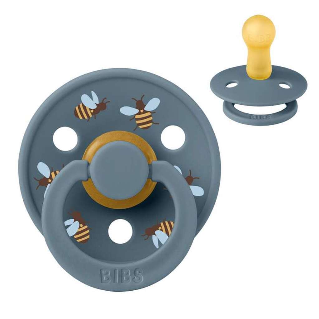 BIBS Rund Colour Sut - Str. 2 - Naturgummi - Studio - Bumblebee - Petrol