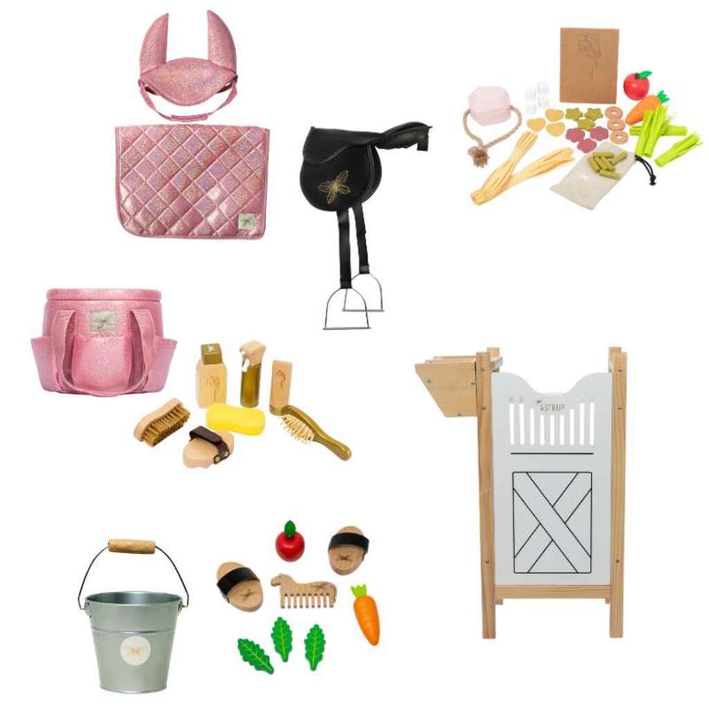 By Astrup Stald- og Udstyrspakke til Kæpheste - Maxi - Pink Glitter