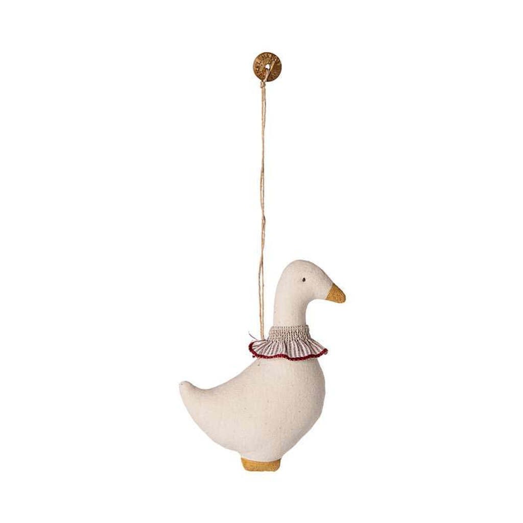 Maileg Juleornament - Stof - Gås - Rød krave