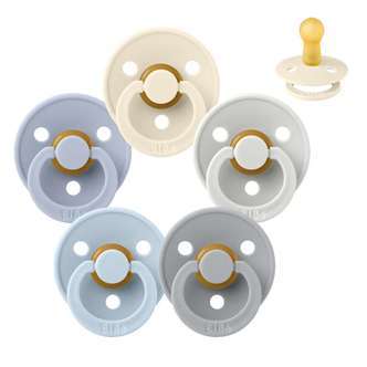 BIBS Rund Colour Sut - Sampak - 5 stk. - Str. 2 - Soft and Clear