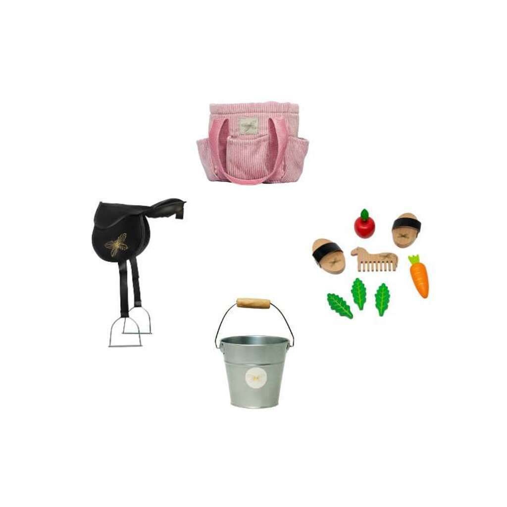 By Astrup Stald- og Udstyrspakke til Kæpheste - Mini - Rosa Fløjl