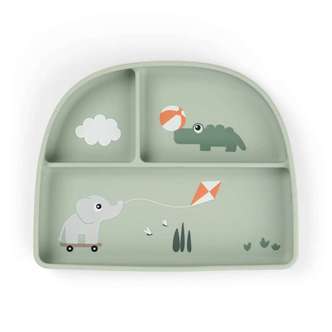 Done By Deer Stick & Stay Ruminddelt Tallerken - Playground - Grøn