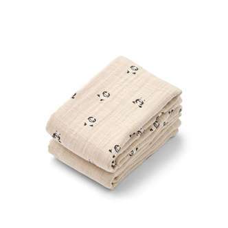 Liewood Lewis Muslin Stofbleer - 2-pak - Mini Panda/Sandy Mix