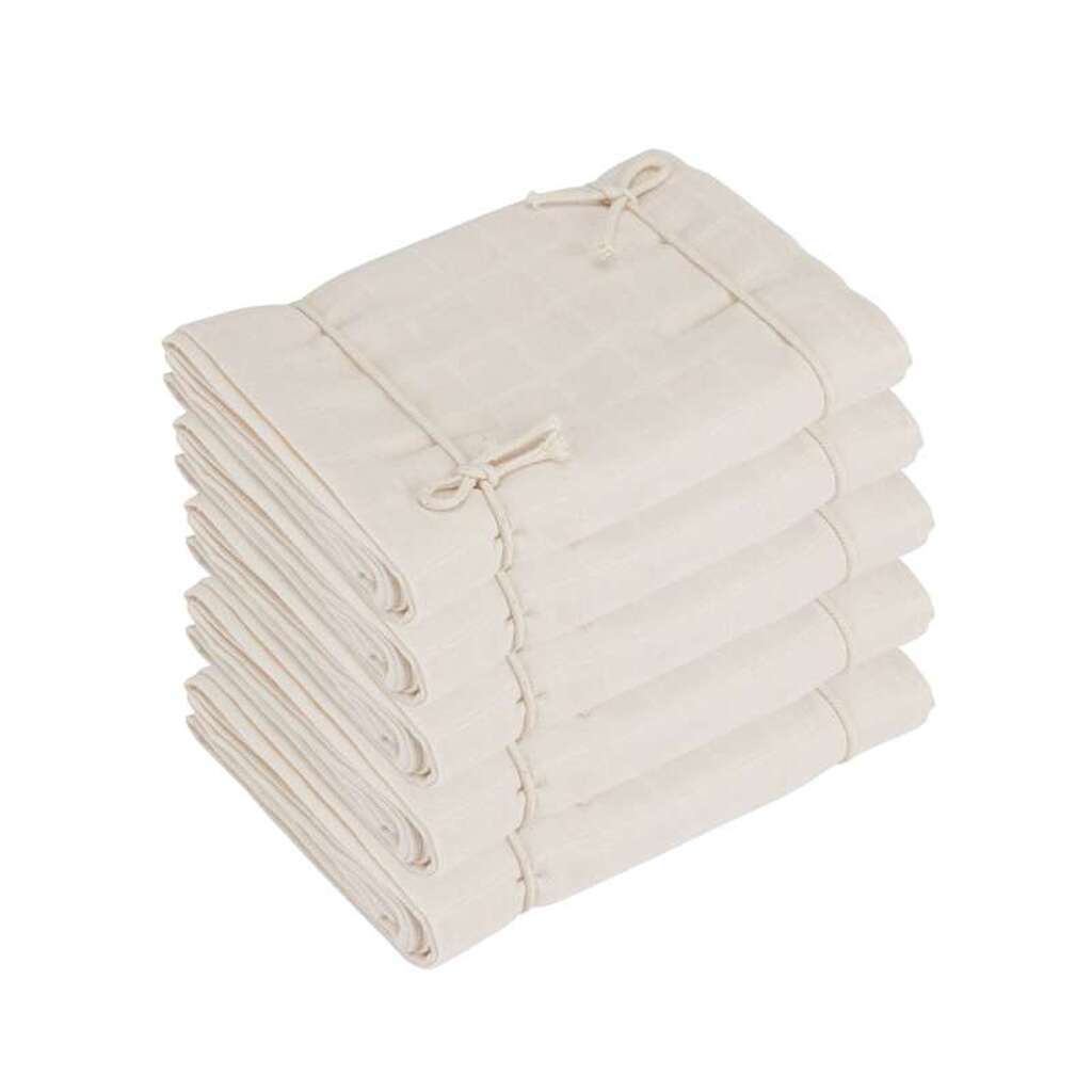 Naturebaby Økologiske Stofbleer/Minisvøb - 5-pak - Natural White