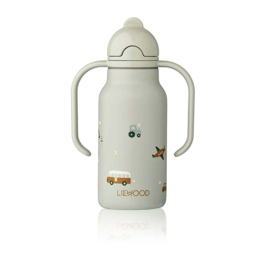 Liewood Kimmie Drikkeflaske - Rustfrit Stål - 250ml - Vehicles/Dove Blue