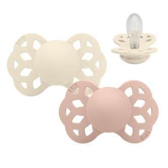 BIBS Symmetrisk Infinity Sut - 2-Pak - Str. 2 - Silikone - Ivory/Blush