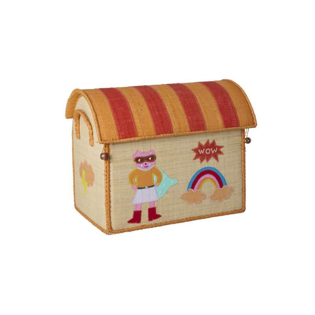 RICE Raffia Opbevaringshus - Hero - Pink - Lille