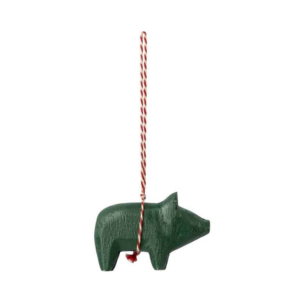 Maileg Juleornament - Træ - Gris - Mørk Grøn