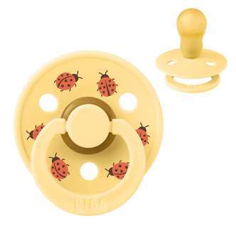 BIBS Rund Colour Sut - Str. 3 - Naturgummi - Studio - Ladybug - Pale Butter
